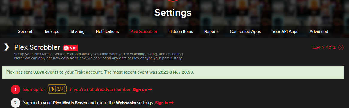 Plex 教程:Plaxt 同步 Plex 播放记录到 Trackt,自动创建个人追剧日历